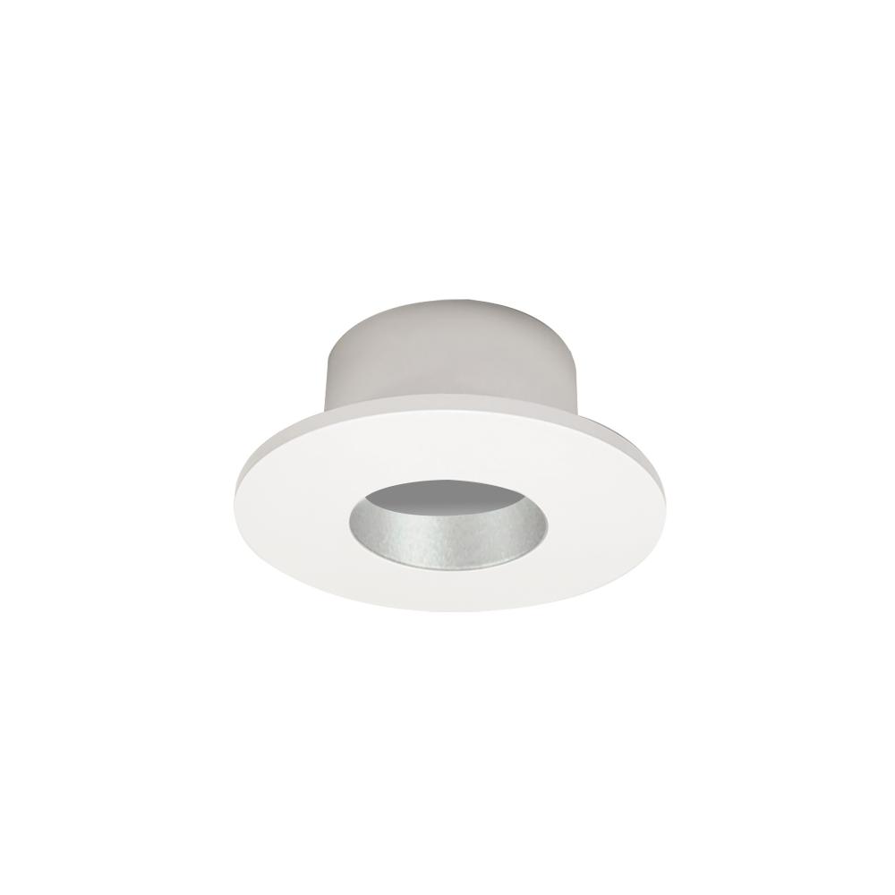 1" Iolite Can-less Round Downlight Trim, Haze Reflector / White Flange