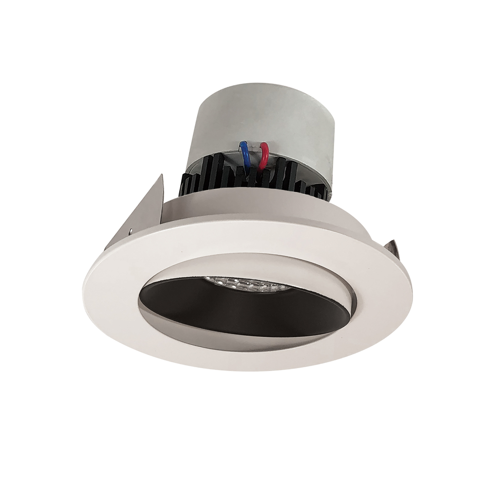 4" Pearl LED Round Adjustable Cone Retrofit, 1000lm / 12W, 4000K, Black Reflector / White Flange