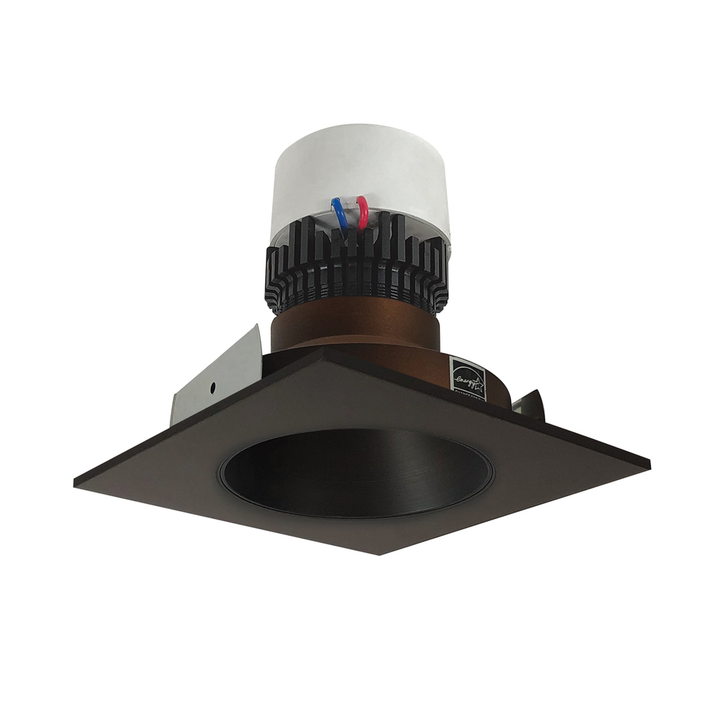 4" Pearl LED Square Retrofit Reflector with Round Aperture, 800lm / 12W, Comfort Dim, Bronze