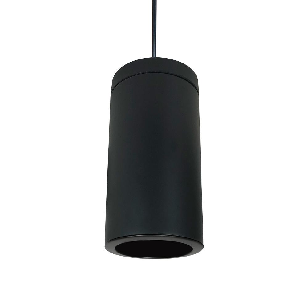 6" Cylinder, Black, Pendant Mount, 15W Med. Base, Refl, Black