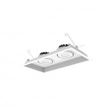 Nora NMRT3-2RL440FWW - Two-Head Flanged LED Multiple Lighting Trim, 3000lm per Head w/ Flood Optic, 4000K, Regressed White