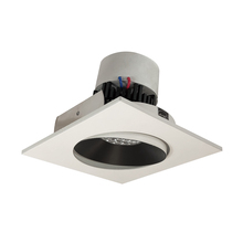 Nora NPR-4SC35XBW - 4" Pearl LED Square Adjustable Cone Retrofit, 1000lm / 12W, 3500K, Black Reflector / White