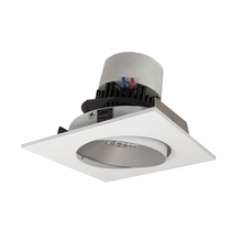 Nora NPR-4SC35XHZMPW - 4" Pearl LED Square Adjustable Cone Retrofit, 1000lm / 12W, 3500K, Haze Reflector / Matte Powder