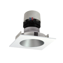 Nora NPR-4SNDCCDXHZMPW - 4" Pearl LED Square Retrofit Reflector with Round Aperture, 800lm / 12W, Comfort Dim, Haze