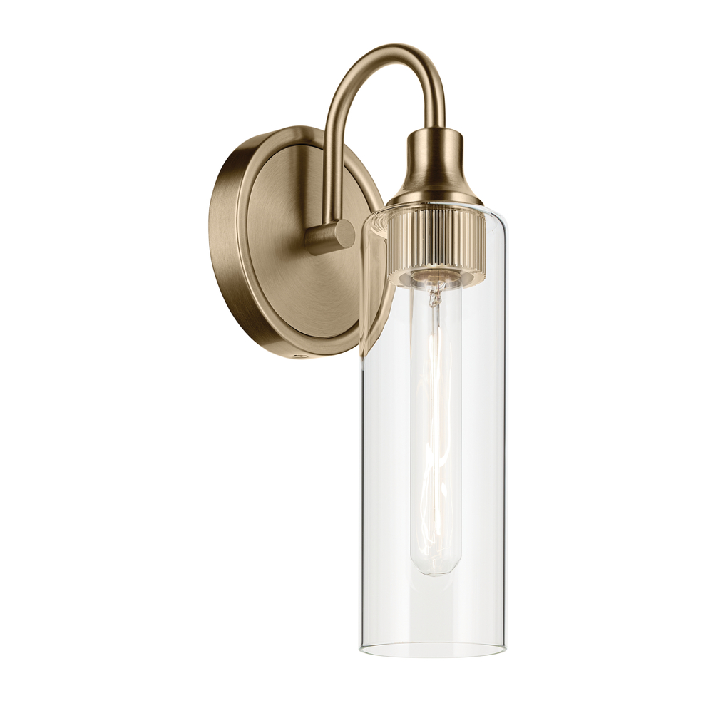 Kavi 13" 1-Light Wall Sconce with Clear Glass in Champagne Bronze