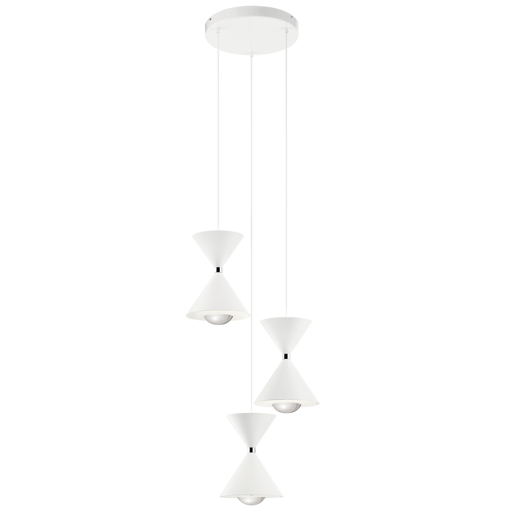 Kordan™ 17.25" 3 LED Light Pendant Cluster Matte White