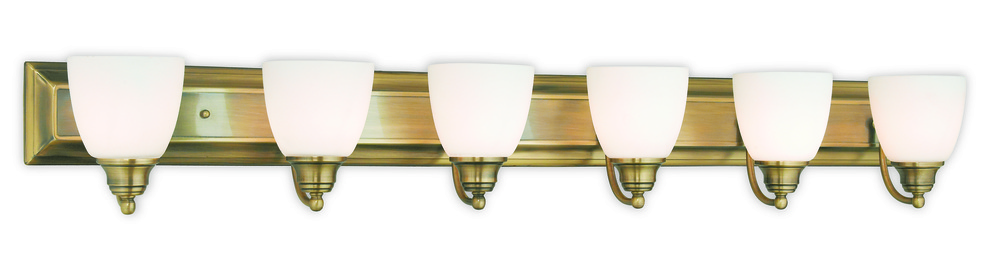 6 Light Antique Brass Bath Light