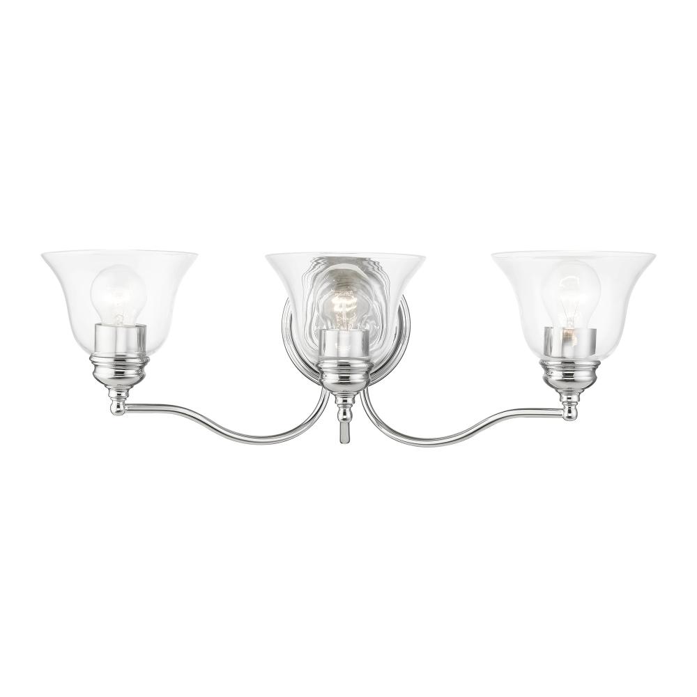 3 Light Polished Chrome Vanity Sconce