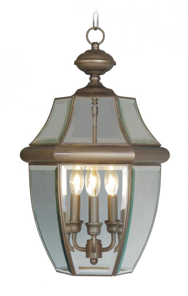 3 Light Bronze Outdoor Chain Lantern