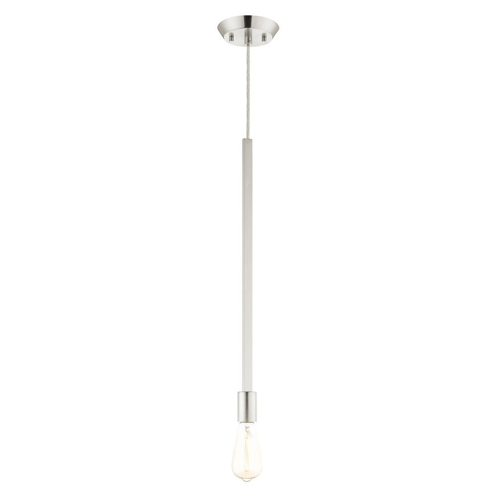 1 Lt Brushed Nickel Pendant