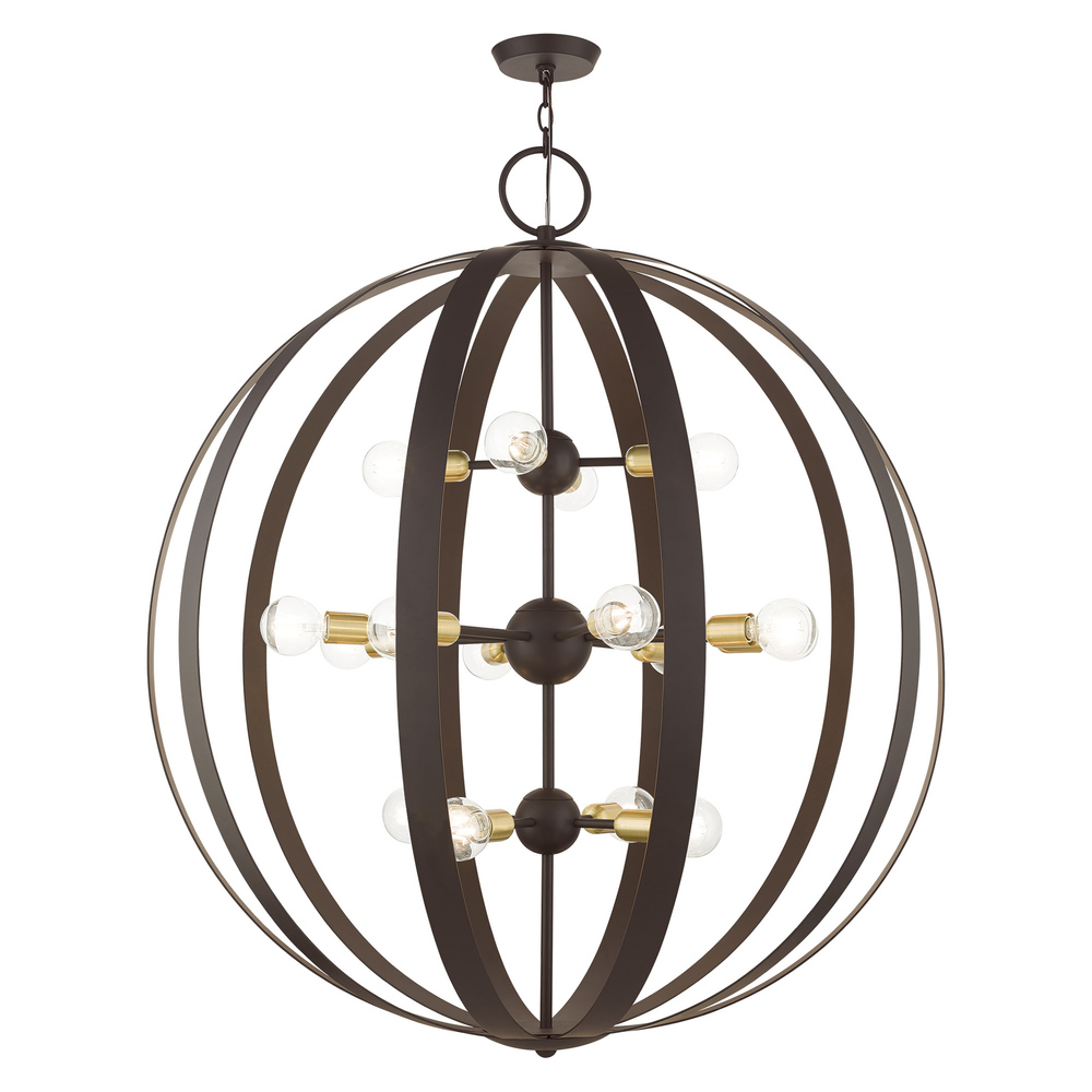 16 Lt Bronze Foyer Chandelier