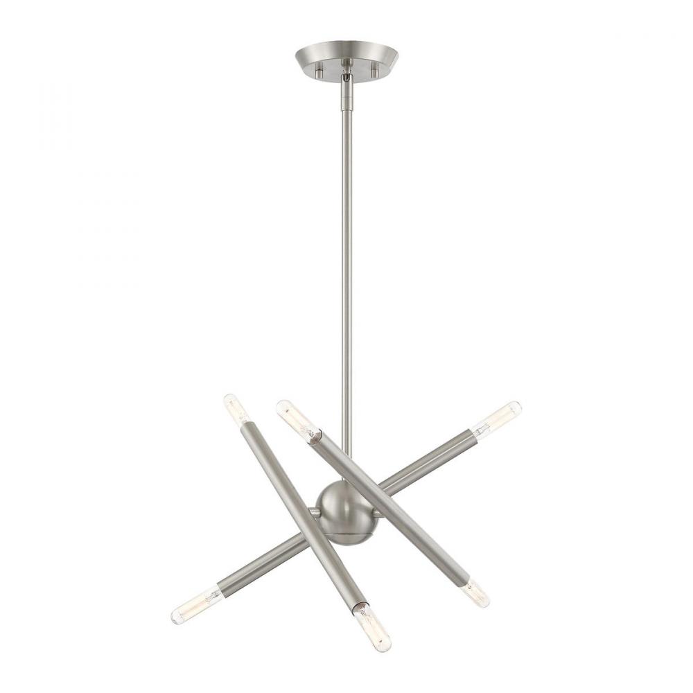 6 Lt Brushed Nickel Mini Chandelier