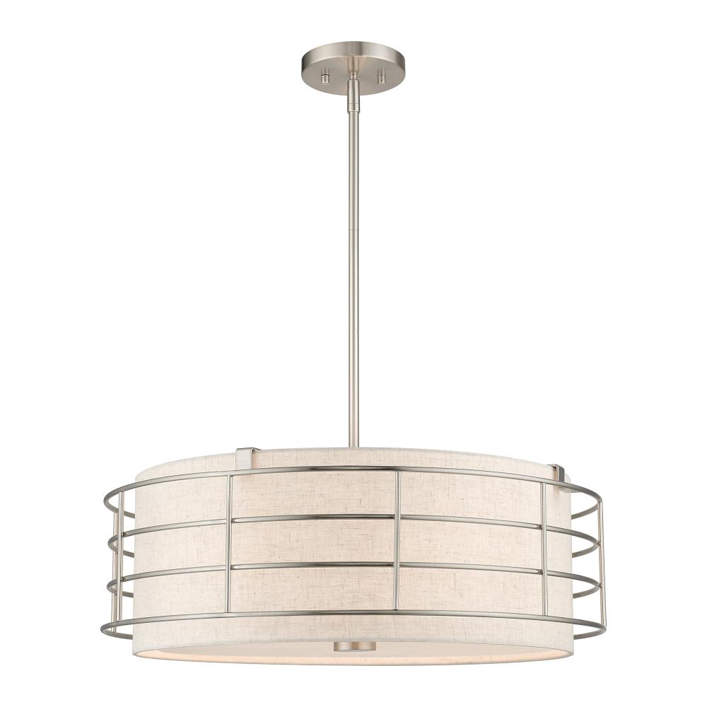 5 Light Brushed Nickel Pendant Chandelier