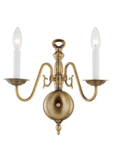 Livex Lighting 5002-01 - 2 Light Antique Brass Wall Sconce