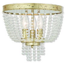 Livex Lighting 51864-28 - 3 Light Winter Gold Ceiling Mount