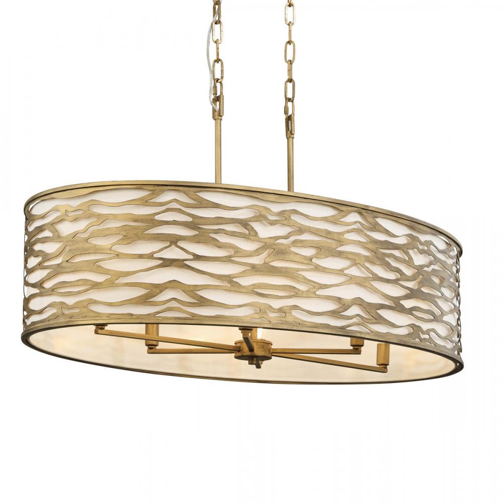 Kato 6-Lt Oval Pendant - Havana Gold