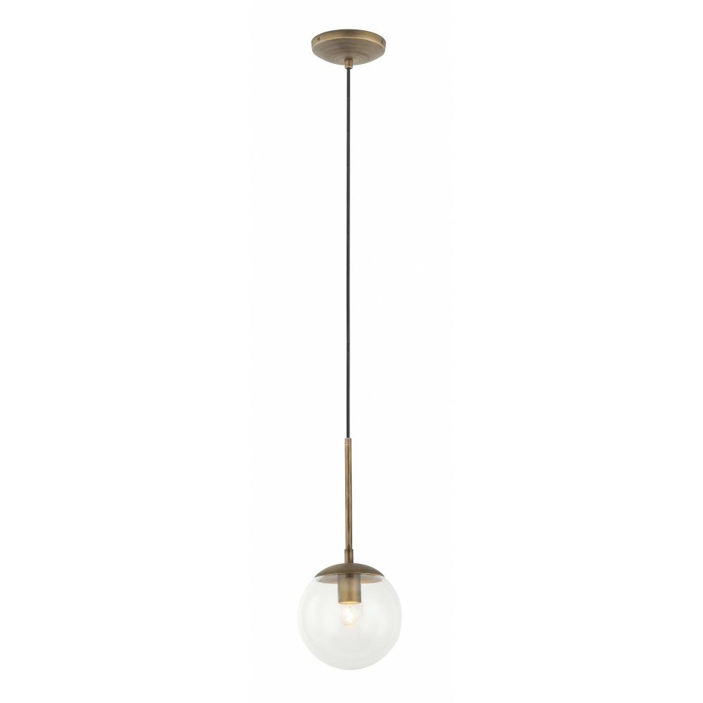 Mid-Century 1-Lt Mini Pendant - Antique Brass