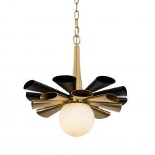 Varaluz 372P01MMBFG - Daphne 1-Lt Medium Pendant - Matte Black/French Gold