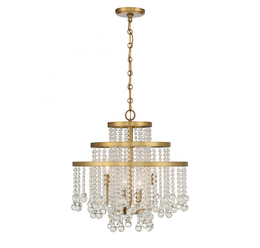 Luna 4-Light Chandelier in Warm Brass