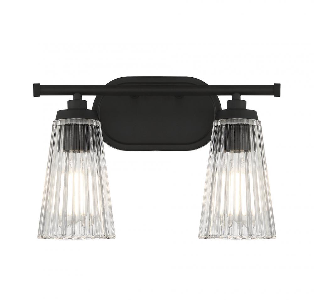 Chantilly 2-Light Bathroom Vanity Light in Matte Black