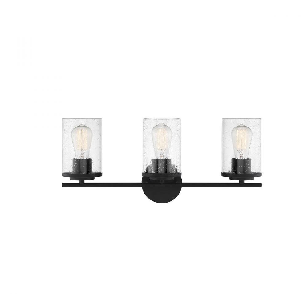 Marshall 3-Light Bathroom Vanity Light in Matte Black