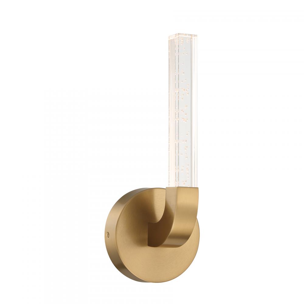 Del Mar 1-Light LED Wall Sconce in Warm Brass by Breegan Jane