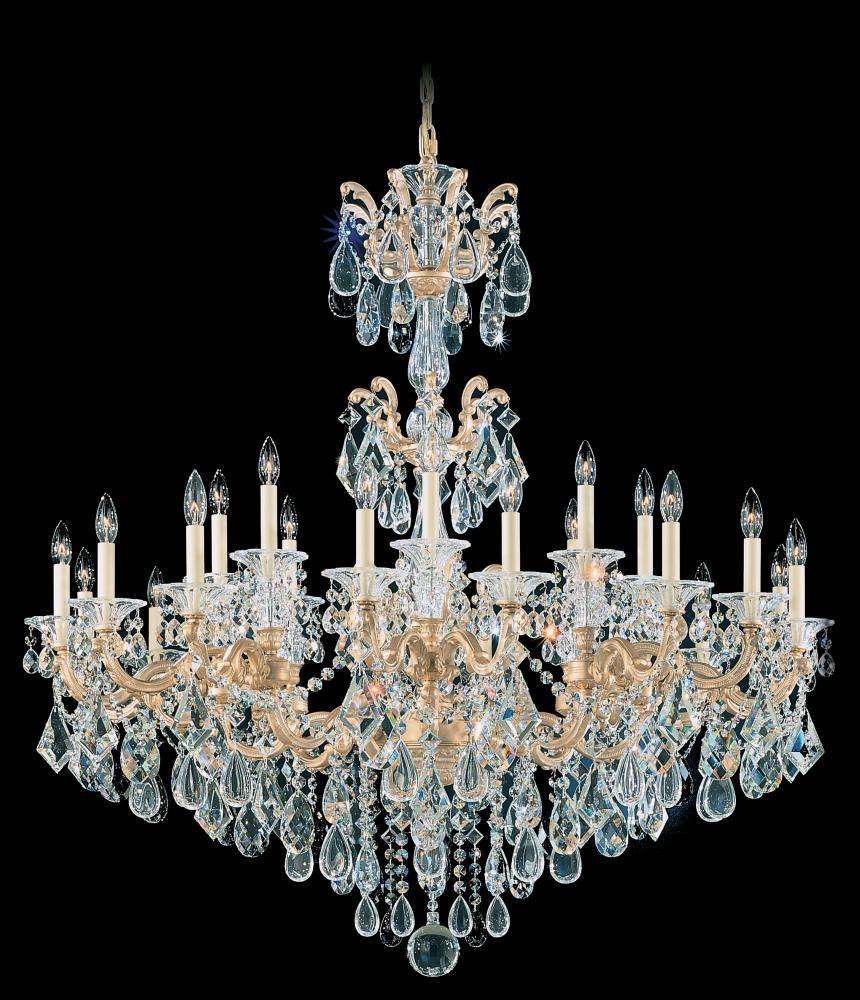 La Scala 24 Light 120V Chandelier in Florentine Bronze with Clear Radiance Crystal