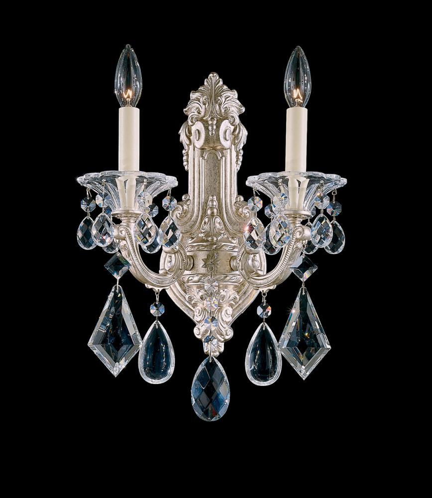 La Scala 2 Light 120V Wall Sconce in Parchment Gold with Radiance Crystal