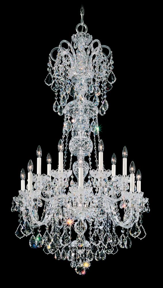 Olde World 14 Light 120V Chandelier in Aurelia with Clear Radiance Crystal