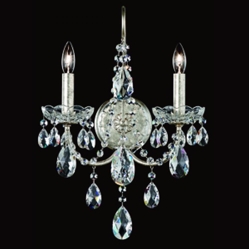 Sonatina 2 Light 120V Wall Sconce in Black Pearl with Clear Heritage Handcut Crystal