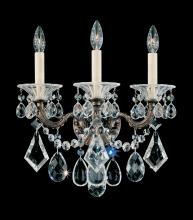 Schonbek 1870 5002-48R - La Scala 3 Light 120V Wall Sconce in Antique Silver with Clear Radiance Crystal