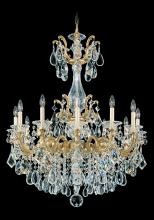 Schonbek 1870 5011-27R - La Scala 12 Light 120V Chandelier in Parchment Gold with Clear Radiance Crystal