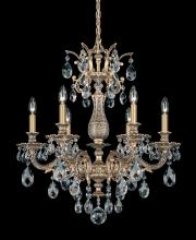 Schonbek 1870 5676-26R - Milano 6 Light 120V Chandelier in French Gold with Clear Radiance Crystal