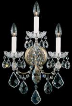 Schonbek 1870 3652-48R - New Orleans 3 Light 120V Wall Sconce in Antique Silver with Clear Radiance Crystal