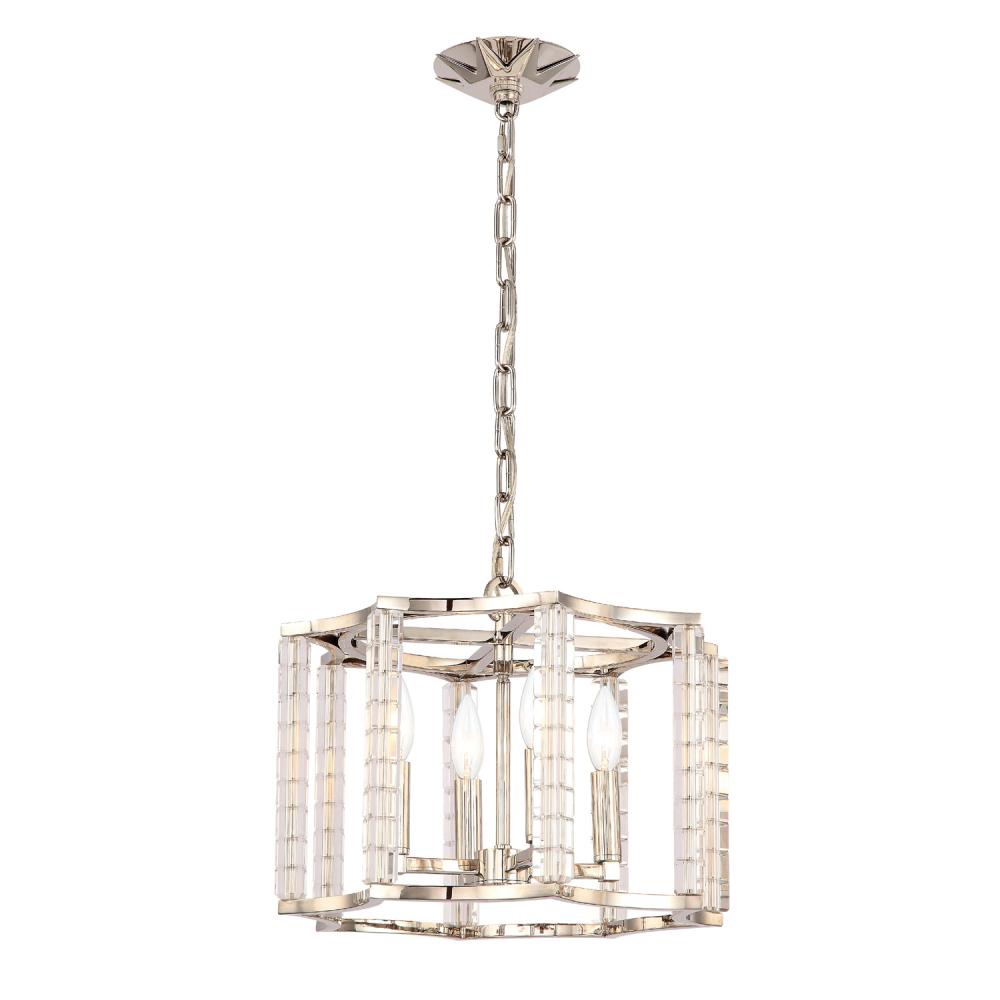 Carson 4 Light Polished Nickel Chandelier