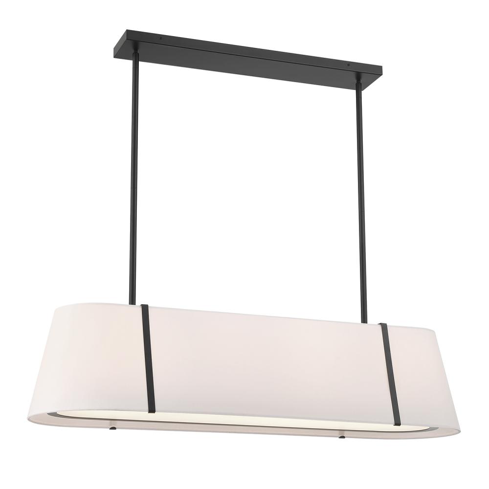 Fulton 4 Light Black Linear Oval Chandelier