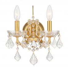 Crystorama 4452-GA-CL-S - Filmore 2 Light Swarovski Strass Crystal Antique Gold Sconce