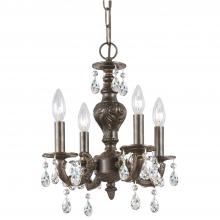 Crystorama 5024-VB-CL-MWP - Paris Market 4 Light Clear Crystal Venetian Bronze Mini Chandelier