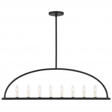 Crystorama ABB-3007-BK - Abbott 8 Light Black Linear Chandelier