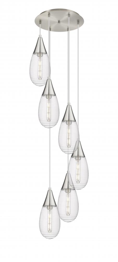 Malone - 6 Light - 17 inch - Brushed Satin Nickel - Multi Pendant