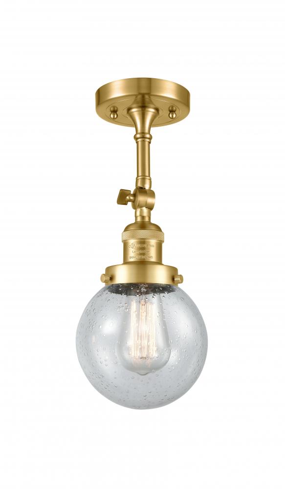 Beacon - 1 Light - 6 inch - Satin Gold - Semi-Flush Mount