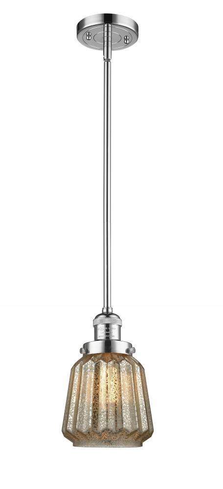 Chatham - 1 Light - 7 inch - Polished Chrome - Stem Hung - Mini Pendant