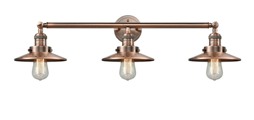 Railroad - 3 Light - 32 inch - Antique Copper - Bath Vanity Light