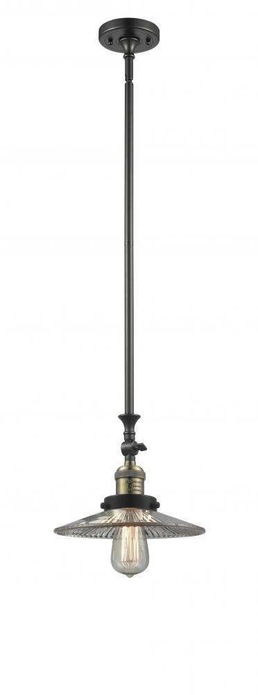 Halophane - 1 Light - 9 inch - Black Antique Brass - Stem Hung - Mini Pendant