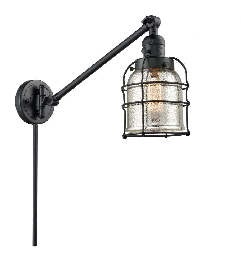 Bell Cage - 1 Light - 8 inch - Matte Black - Swing Arm