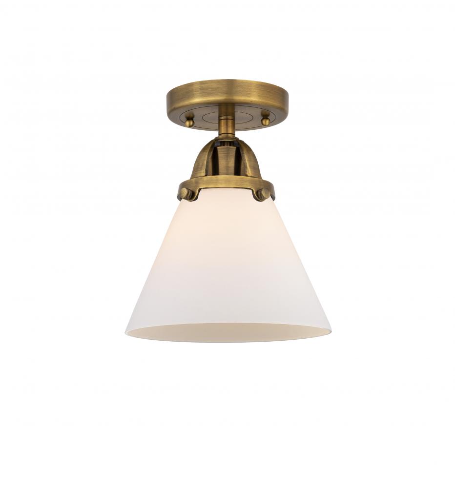 Cone - 1 Light - 8 inch - Brushed Brass - Semi-Flush Mount