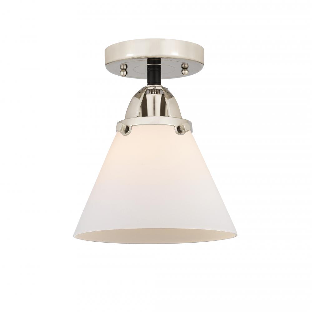 Cone - 1 Light - 8 inch - Black Polished Nickel - Semi-Flush Mount