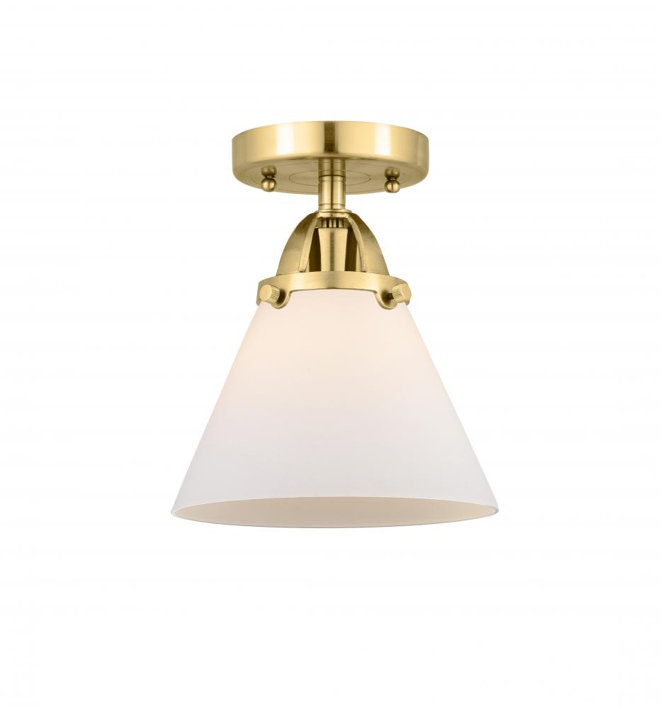 Cone - 1 Light - 8 inch - Satin Gold - Semi-Flush Mount