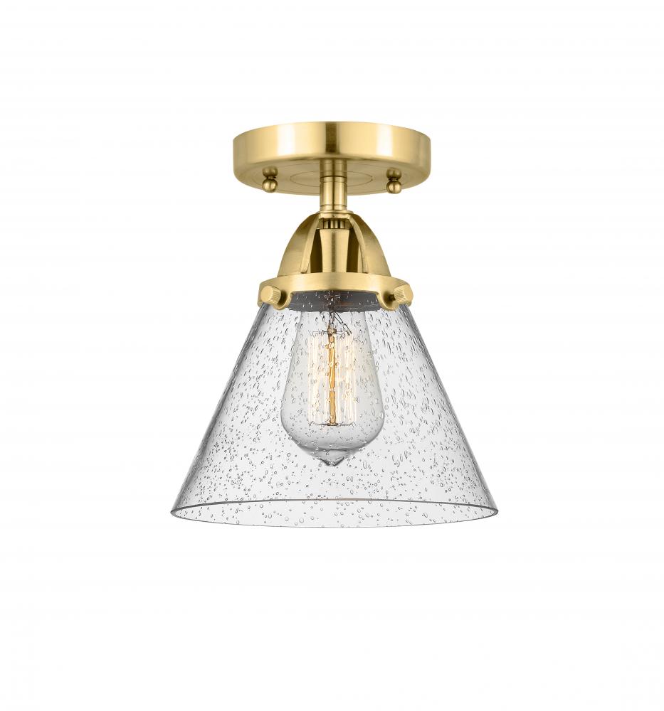 Cone - 1 Light - 8 inch - Satin Gold - Semi-Flush Mount