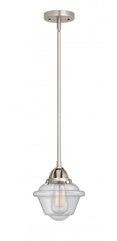 Oxford - 1 Light - 8 inch - Brushed Satin Nickel - Cord hung - Mini Pendant